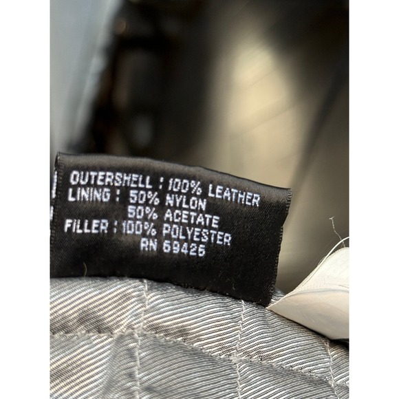 Wilsons Leather M Julian Black Motorcycle Jacket Mens XXL Stripes Biker Racer - Picture 8 of 11